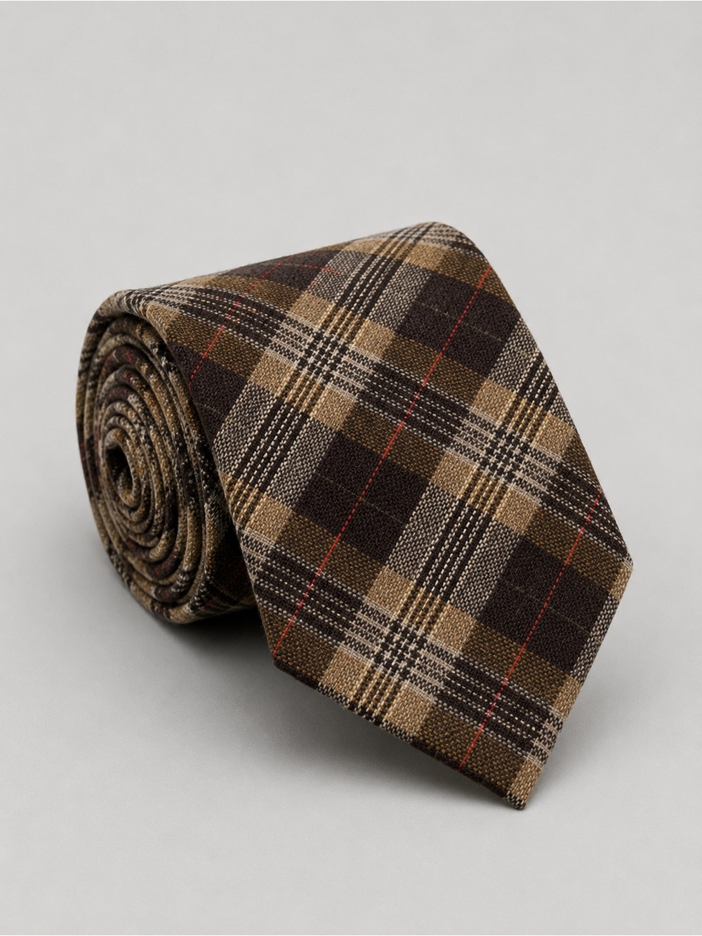 Vintage Wembley Wool Plaid Neck Tie Quiet Luxury Old Money Professional Formal